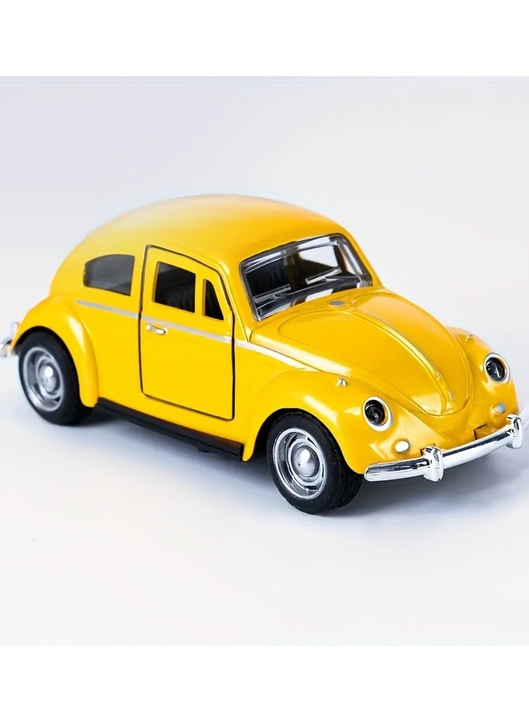 1:38 Scale Die-Cast Metal Car Model - Classic Retro Yellow, Openable Doors & Windows, Collectible Toy Car with Visible Interior, Perfect Birthday Gift,Car Toy,Kids Gift - Image 5